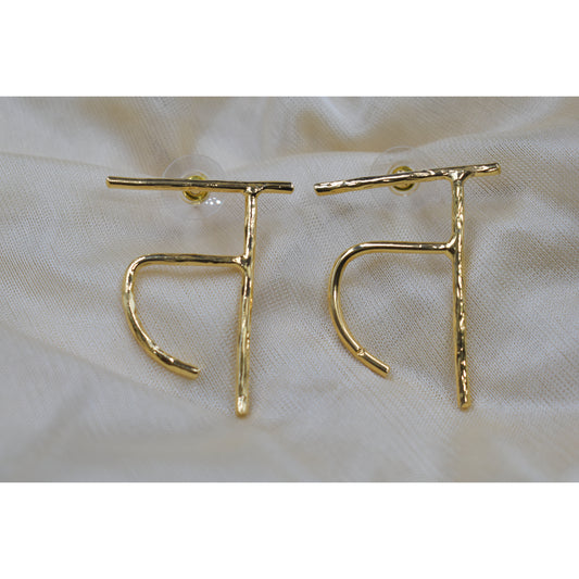 A pair of premium quality gold  plating word earing