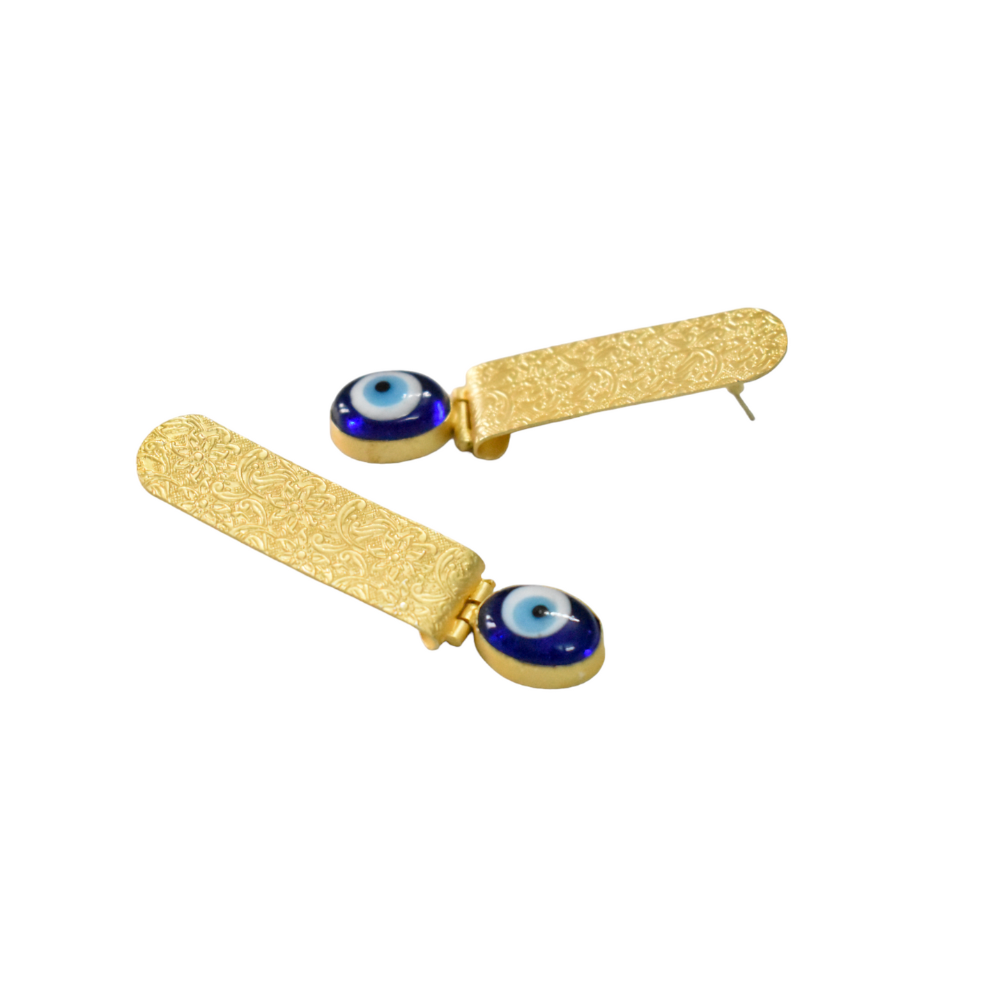 A pair of goldplated evil eye stone stud earing