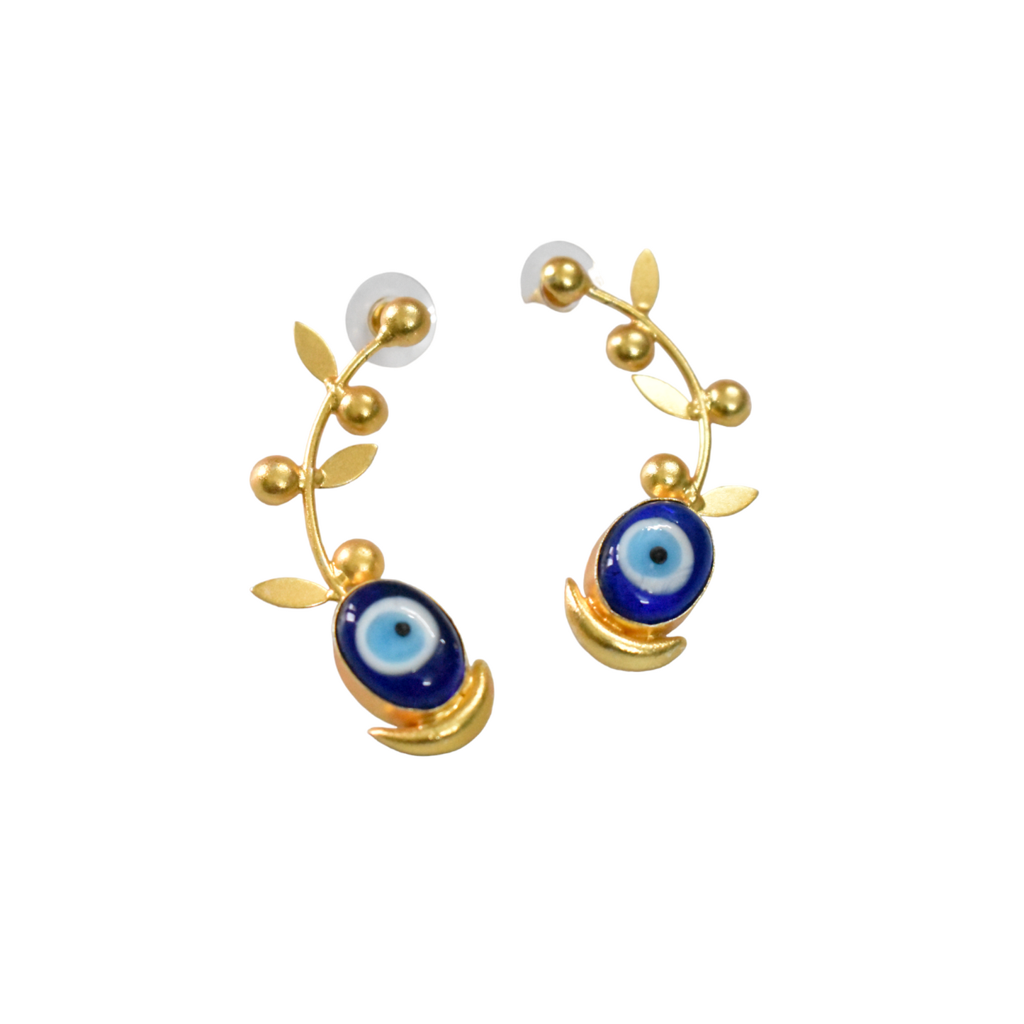 A pair goldplated of evil eye stone stud earing