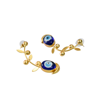 A pair goldplated of evil eye stone stud earing