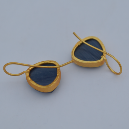 A pair goldplated brass stone dangle earing