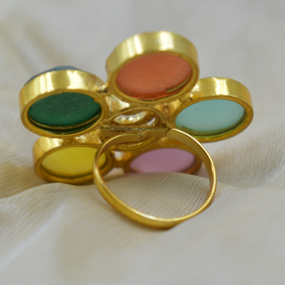 Goldplated stone ring