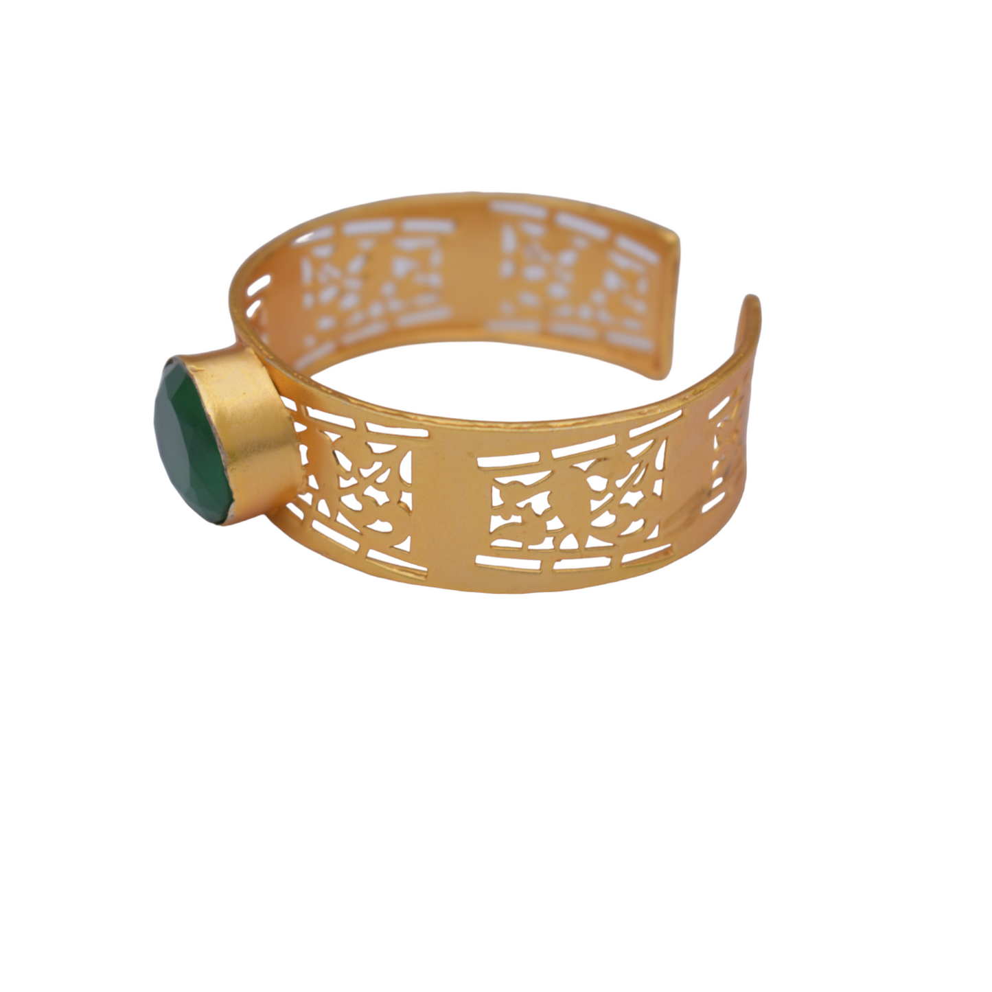 A piece of goldplated stone brass bangle