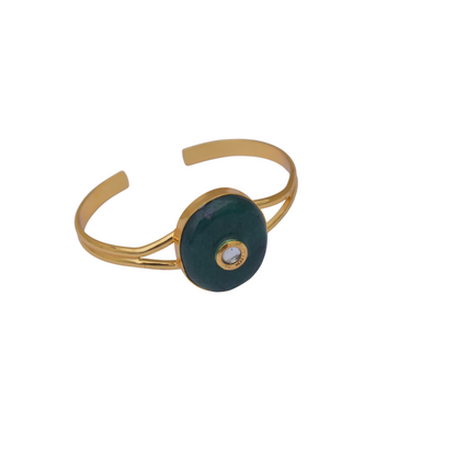 Goldplated brass stone bracelet