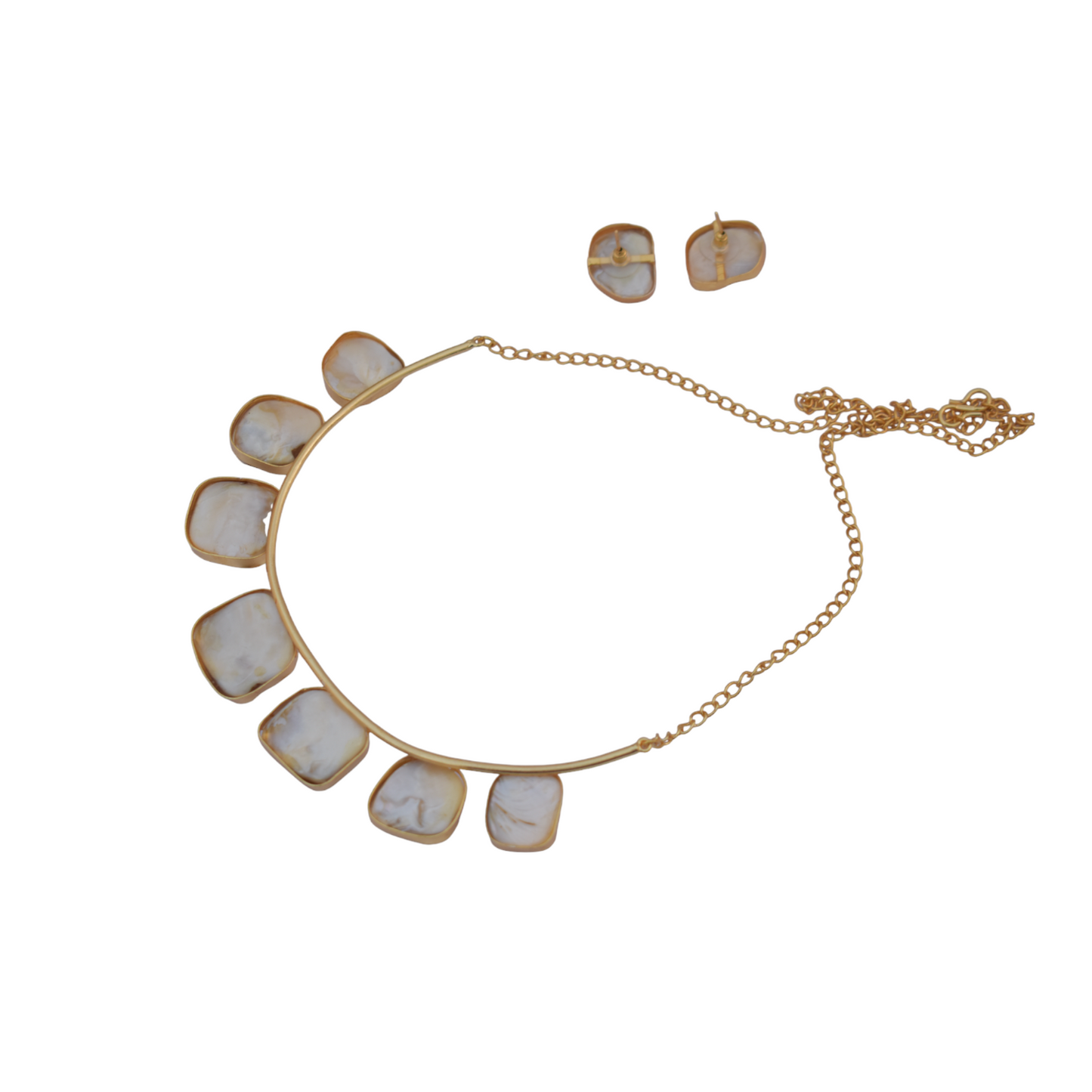 MOP stone goldplated traditional necklace