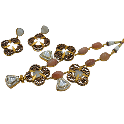 A set of wooden designer traditional necklace