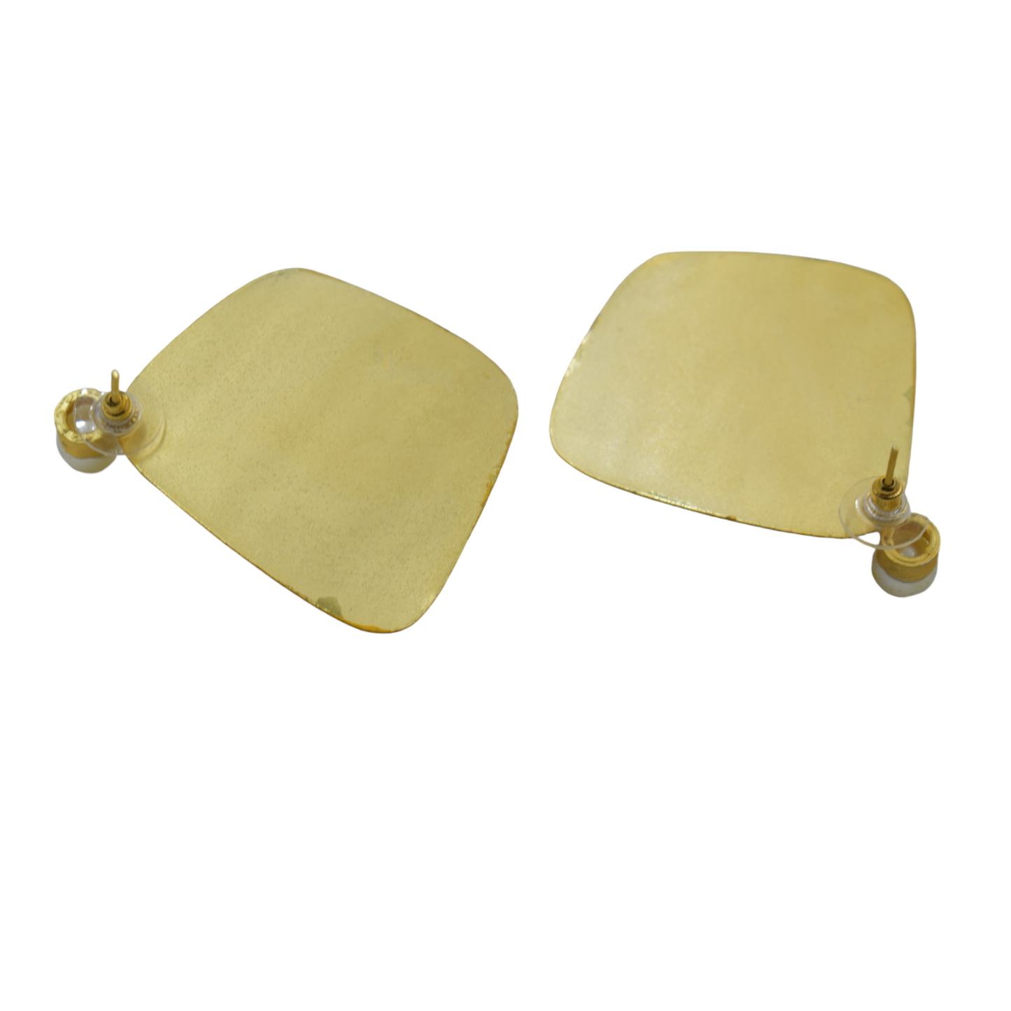 Handpainting goldplated brass Mop stone stud earing