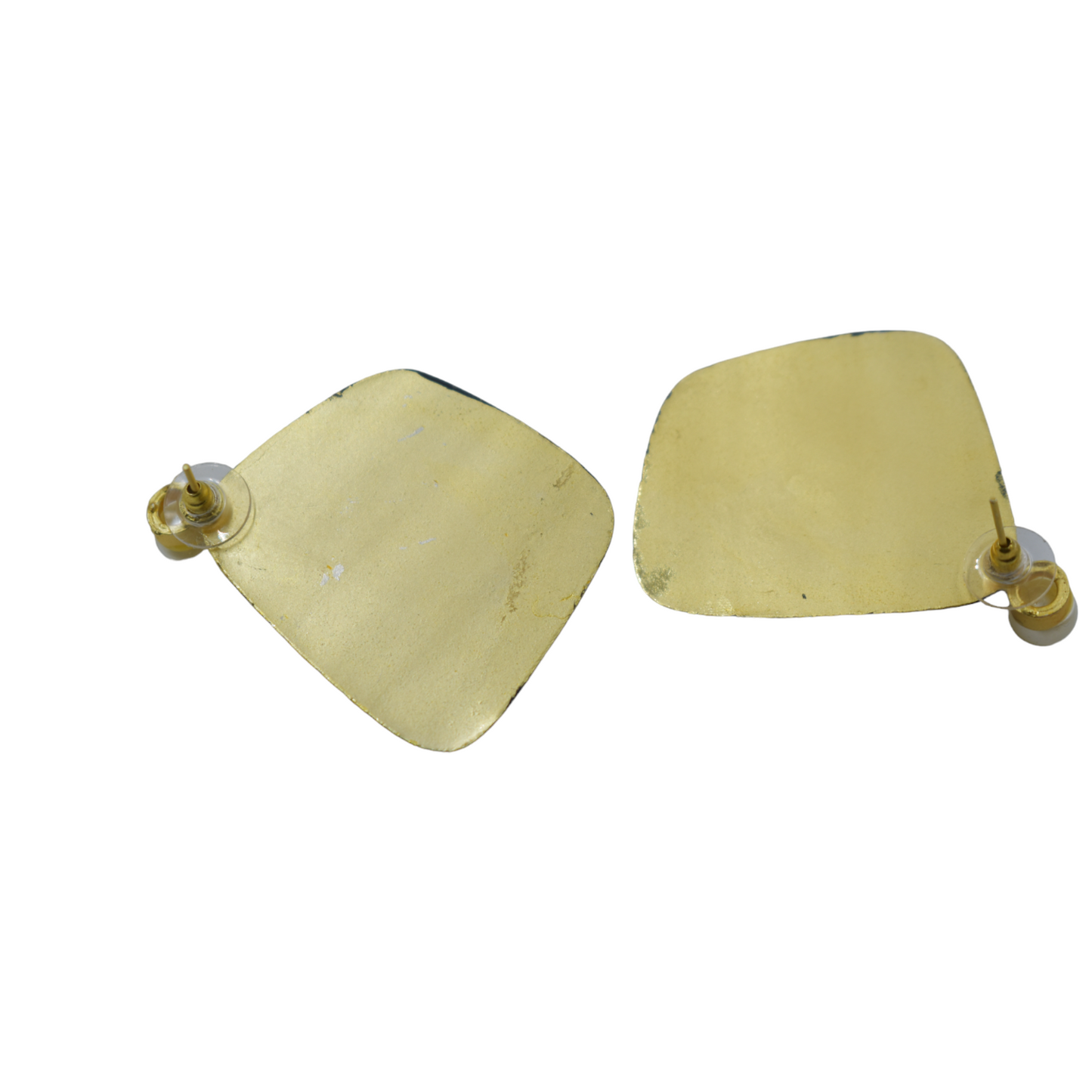 Goldplated MOP stone handpainting stud earing