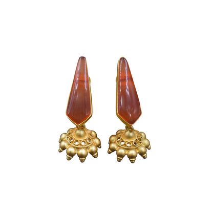 Goldplated stone jumka earing