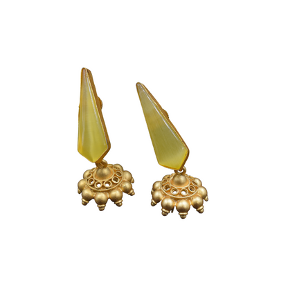 Goldplated stone jumka earing