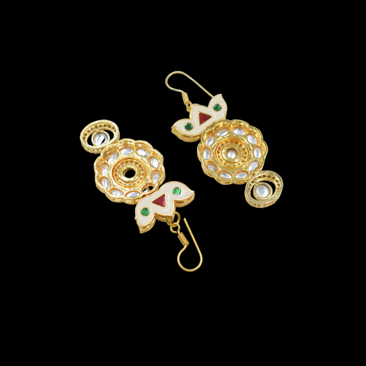 A pair of goldplated brass fusion earing