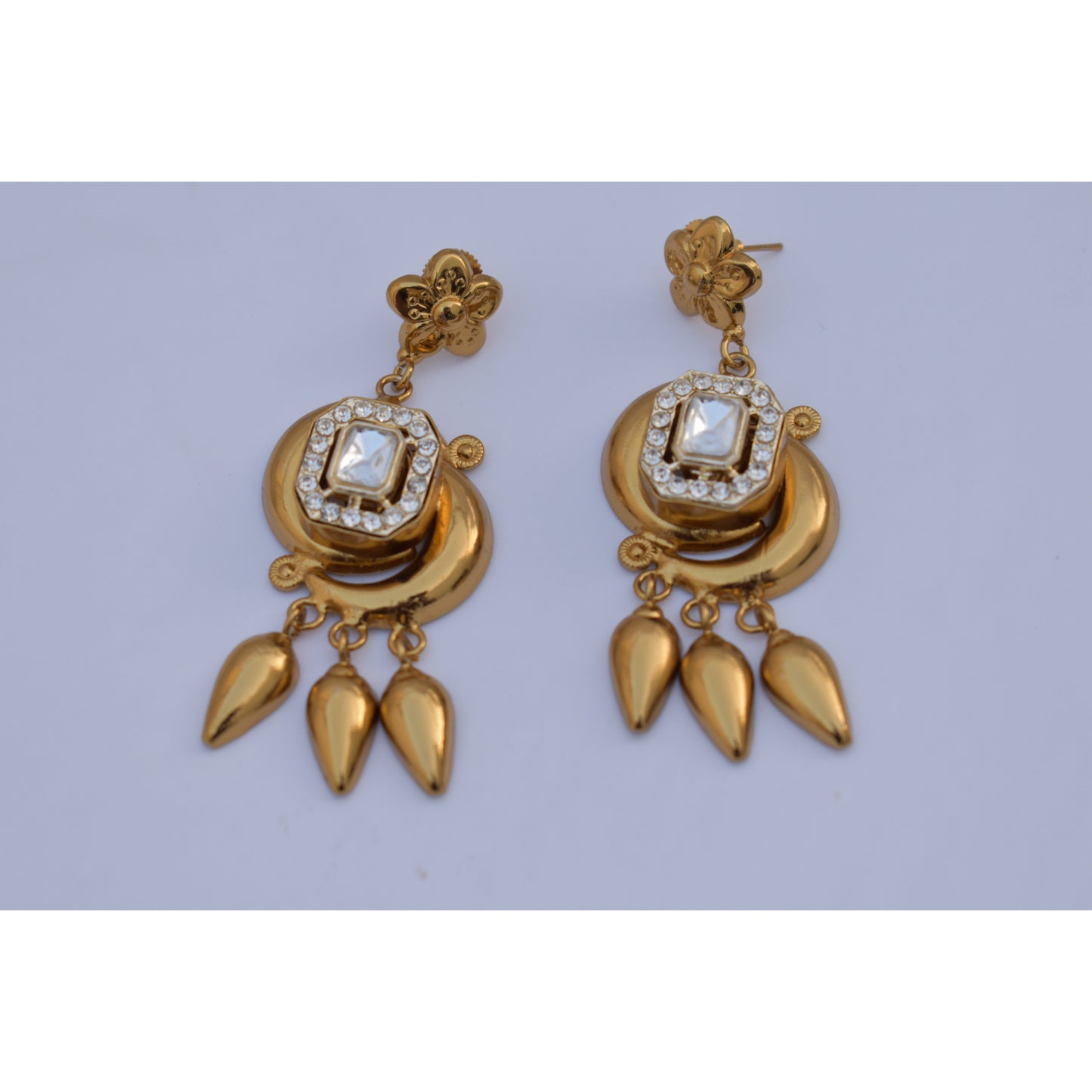 Designer antique gold finish earing