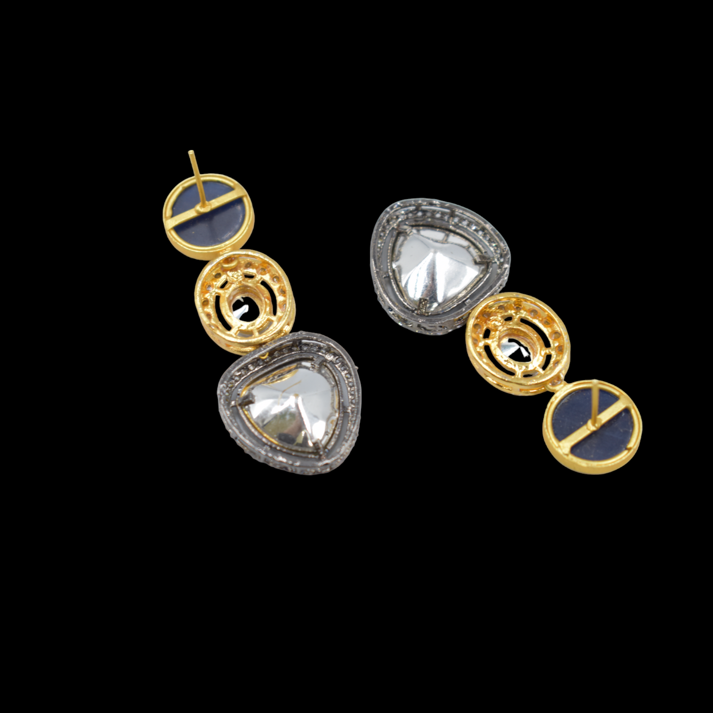 A pair of stone fusion stud earing