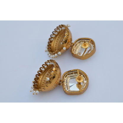 A pair of antique goldplated jhumka earing