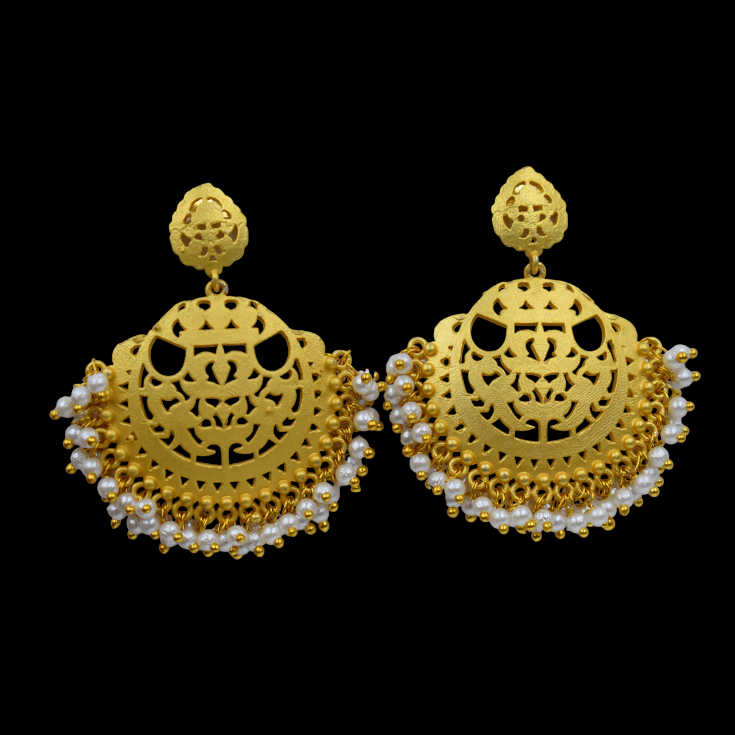 Unique pair of goldplated brass earing