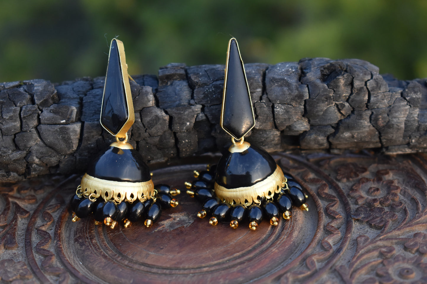 Traditional meenakari stone earing